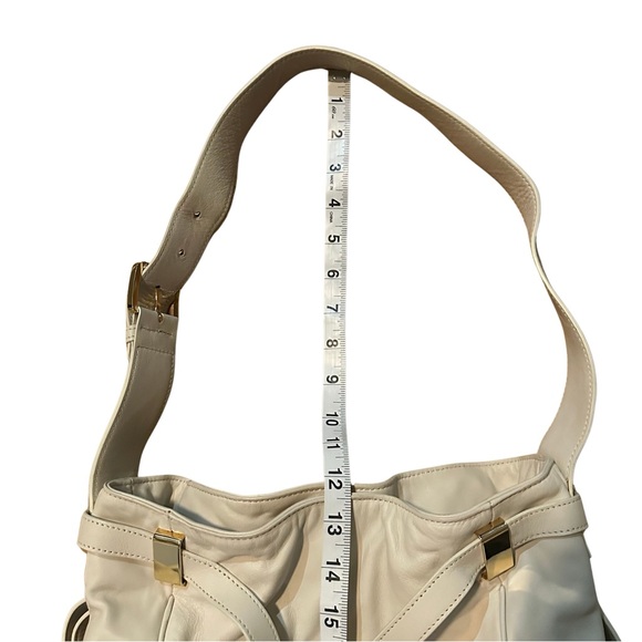 Vintage Michael Kors Ivory Leather and Gold Handbag Handbag Purse - Picture 5 of 16